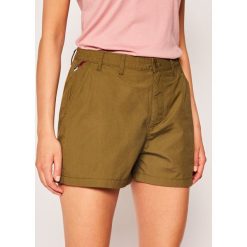 Szorty materiałowe Tommy Jeans Essential DW0DW07984. Zielone szorty damskie Tommy Jeans, bez wzorów, z bawełny. Za 299,00 zł.
