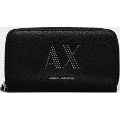 Armani Exchange - Portfel. Czarne portfele damskie Armani Exchange, bez wzorów, z poliesteru. Za 459,90 zł.