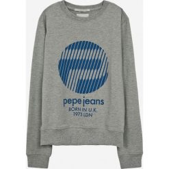 Pepe Jeans - Bluza dziecięca 122-178.180 cm. Szare bluzy chłopięce Pepe Jeans, z nadrukiem, z elastanu, bez rękawów, bez kaptura. W wyprzedaży za 89,90 zł.