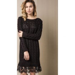 Kardigany damskie: SWETER LEMONADA Z DZIANINY CZARNY