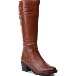 Kozaki CAPRICE - 9-25550-23 Cognac Nappa 303. Pomarańczowe kozaki damskie Caprice, ze skóry, przed kolano, na wysokim obcasie, bez zapięcia. Za 399,00 zł.