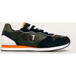 Trussardi Jeans - Buty. Niebieskie sneakersy męskie Trussardi Jeans, z okrągłym noskiem, na sznurówki. W wyprzedaży za 299,90 zł.