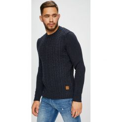 Jack & Jones - Sweter. Szare swetry klasyczne męskie Jack & Jones, l, z bawełny, z okrągłym kołnierzem. Za 189,90 zł.