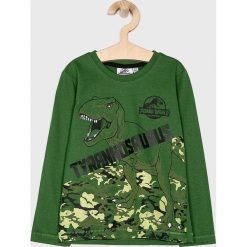 Blukids - T-shirt dziecięcy. Zielone t-shirty chłopięce Blukids, z nadrukiem, z bawełny, z długim rękawem. W wyprzedaży za 39,90 zł.