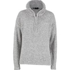 Sweter z puszystej przędzy bonprix antracytowy melanż. Szare swetry damskie bonprix, bez wzorów, bez rękawów, bez kaptura. Za 54,99 zł.