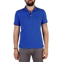Emporio Armani koszulka polo męska S niebieska. Niebieskie koszulki męskie Emporio Armani, s, bez wzorów, z krótkim rękawem. W wyprzedaży za 119,00 zł.