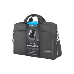 Torba NATEC Wallaroo 15.6 cali Czarny + mysz. Czarne torby na laptopa Natec, bez wzorów, biznesowe. Za 39,99 zł.