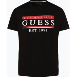 Guess Jeans - T-shirt męski, czarny. Czarne t-shirty męskie Guess Jeans, s, z nadrukiem, z jeansu, bez kołnierzyka. Za 139,95 zł.