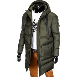 KURTKA MĘSKA ZIMOWA PIKOWANA C381 - ZIELONA. Zielone kurtki męskie marki Ombre Clothing, na zimę, m, z poliesteru. Za 129,00 zł.