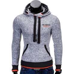 Bluzy męskie: BLUZA MĘSKA Z KAPTUREM B608 – SZARA