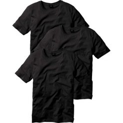 T-shirt (3 szt.) bonprix czarny + czarny + czarny. Niebieskie t-shirty męskie marki Reserved, l, z okrągłym kołnierzem. Za 68,97 zł.