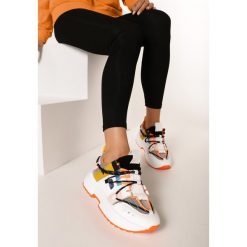 Biało-Pomarańczowe Sneakersy Kerokeis. Białe sneakersy damskie Born2be. Za 119,99 zł.