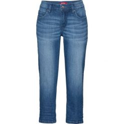 Wygodne dżinsy ze stretchem, dł. 3/4 bonprix niebieski. Niebieskie jeansy damskie bonprix. Za 64,99 zł.