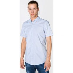 Tom Tailor Koszula Niebieski. Niebieskie koszule męskie Tom Tailor, s, w paski, z bawełny, bez kołnierzyka, z krótkim rękawem. Za 206,95 zł.