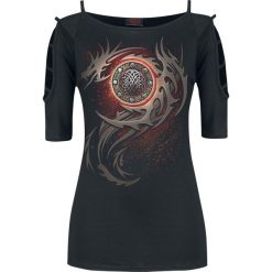 Spiral Dragon Eye Koszulka damska czarny. Czarne bluzki z odkrytymi ramionami Spiral, m, z nadrukiem, z dekoltem w łódkę. Za 121,90 zł.