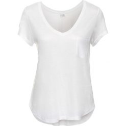 Shirt z kieszenią bonprix biały. Białe koszulki damskie bonprix, bez wzorów, z dekoltem w serek, bez rękawów. Za 42,99 zł.