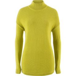 Sweter ze stójką bonprix pistacjowy. Zielone swetry klasyczne damskie bonprix, ze stójką. Za 37,99 zł.