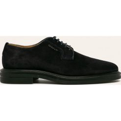 Gant - Półbuty skórzane Fargo. Niebieskie mokasyny męskie GANT, na co dzień, bez wzorów, ze skóry, casualowe, na sznurówki. Za 599,90 zł.