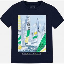 Mayoral - T-shirt dziecięcy 128-172 cm. Czarne t-shirty chłopięce marki Mayoral, z nadrukiem, z bawełny, bez rękawów. Za 66,90 zł.