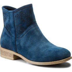 Botki JENNY FAIRY - WS17057 Granatowy. Niebieskie buty zimowe damskie marki Jenny Fairy, z materiału, na obcasie. Za 119,99 zł.