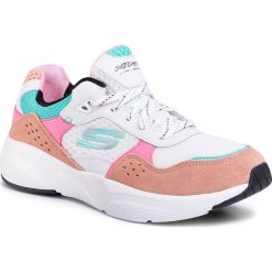 Sneakersy SKECHERS - Charted 13019/WPKB White/Pink/Blue. Białe półbuty damskie Skechers, ze skóry. W wyprzedaży za 259,00 zł.