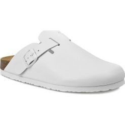 Klapki DR. BRINKMANN - 603010 D Biały. Białe klapki męskie marki Dr. Brinkmann, bez wzorów, ze skóry. Za 219,00 zł.