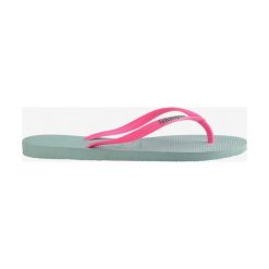 Havaianas Logo Pop-Up Japonki Zielony. Zielone klapki damskie Havaianas, w paski, z materiału, bez obcasa. Za 137,95 zł.