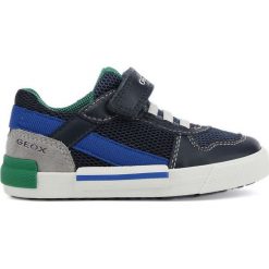 Geox - Buty dziecięce. Niebieskie trampki chłopięce Geox, bez wzorów, ze skóry, sportowe, z okrągłym noskiem, bez zapięcia. Za 219,90 zł.
