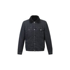 STONE WASHED SHERPA DENIM JACKET. Niebieskie kurtki męskie marki The Hive, l, bez wzorów, z denimu, bez kaptura. Za 549,00 zł.