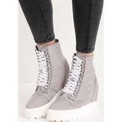 Sneakersy damskie: Ciemnoszare Sneakersy Snow White