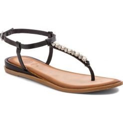 Sandały GIOSEPPO - 45331 Black. Czarne klapki damskie Gioseppo, z aplikacjami, ze skóry, bez obcasa, na obcasie. W wyprzedaży za 179,00 zł.