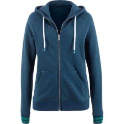 Bluzy damskie: Bluza rozpinana ze ściągaczem w paski bonprix ciemnoniebieski