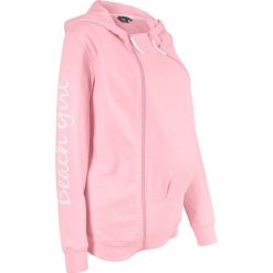 Bluza rozpinana ciążowa z wstawką niemowlęcą bonprix jasnoróżowy pudrowy. Czerwone bluzy ciążowe marki bonprix. Za 79,99 zł.