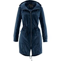 Płaszcz outdoorowy z kapturem, lekko ocieplany bonprix ciemnoniebieski. Niebieskie kurtki damskie bonprix, bez wzorów, z kapturem. Za 149,99 zł.