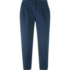 Spodnie chino 3/4 bonprix ciemnoniebieski. Niebieskie spodnie damskie bonprix, bez wzorów. Za 37,99 zł.