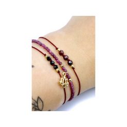 Zestaw Trzech Bransoletek. Czerwone bransoletki damskie Brazi druse jewelry, z granatem. Za 270,00 zł.