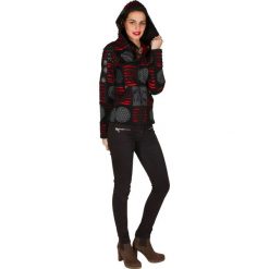 Bluzy rozpinane damskie: Bluza w kolorze czarno-szaro-pomarańczowym