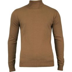 Elegancki Golf Męski - Brave Soul - 1oo% BAWEŁNA - Beżowy, Sepia SWBRSAW16HUMECAMEL. Brązowe swetry męskie m, z bawełny, eleganckie, z golfem. Za 79,00 zł.