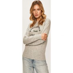 Karl Lagerfeld - Sweter. Szare swetry damskie KARL LAGERFELD, s, z nadrukiem, z wełny, bez rękawów, bez kaptura. W wyprzedaży za 599,90 zł.