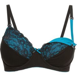 Biustonosz do karmienia piersią, na fiszbinach bonprix czarno-ciemnoturkusowy. Czarne biustonosze ciążowe bonprix. Za 54,99 zł.