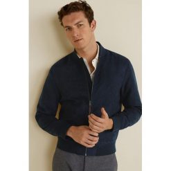 Mango Man - Kurtka bomber Bero. Niebieskie płaszcze męskie Mango Man, s, bez wzorów, z elastanu, krótkie, bez kaptura. Za 229,90 zł.