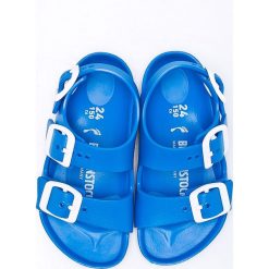 Birkenstock - Sandały dziecięce Milano EVA. Niebieskie sandały chłopięce marki Birkenstock, z materiału, na klamry. Za 89,90 zł.