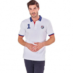 Koszulka polo w kolorze białym. Białe koszulki polo męskie marki Camel Active, Auden Cavill, m, z aplikacjami. W wyprzedaży za 79,95 zł.