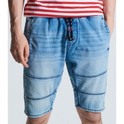 Jeansowe szorty typu jogger - Niebieski. Niebieskie spodenki i szorty męskie Cropp, m, bez wzorów, z jeansu. Za 103,99 zł.