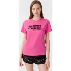 Puma Koszulka Różowy. Różowe koszulki damskie Puma, m, z nadrukiem, z elastanu, bez kołnierzyka, z krótkim rękawem. Za 119,95 zł.