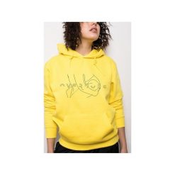 Overdose yellow hoodie. Żółte bluzy damskie marki Rest_factory, s, bez wzorów, z bawełny, bez rękawów, z kapturem. Za 151,20 zł.