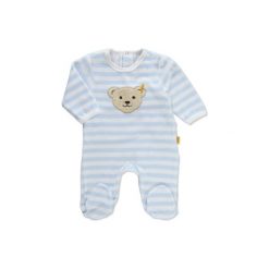 Pajacyki niemowlęce: STEIFF Baby Nicki Śpioszki w paski kolor niebieski