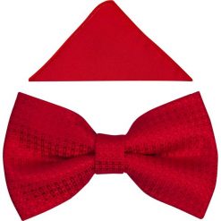Czerwona mucha w strukturalny wzór A358. Czerwone muszki męskie Modini Moda Męska, na co dzień, bez wzorów, z bawełny, eleganckie. W wyprzedaży za 49,50 zł.