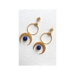 Kolczyki z lapis lazuli i pirytem Divine Atma. Szare kolczyki damskie Iluzja jewellery, z lazurytem, srebrne. Za 189,00 zł.