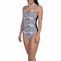ARENA strój kąpielowy damski W Viola Cradle Back One Piece czarno - biały 40. Czarne stroje kąpielowe damskie Arena, bez wzorów, klasyczne. W wyprzedaży za 229,00 zł.